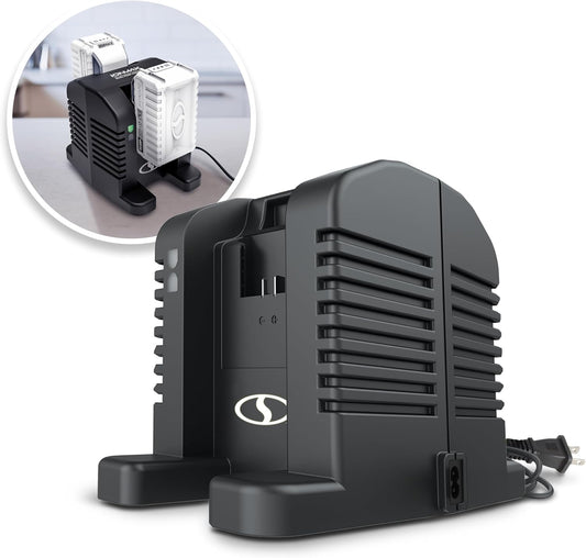 Snow Joe CERTIFIED AUTHENTIC 24VCHRG-HS-DPC 24V IONMAX Dual Port High Speed Charging Docking Station for 24VBAT Series Batteries, 260-Watt Input, 26-Volt Output