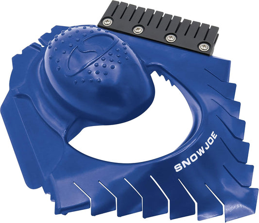 Snow Joe SJEG-DZ Ice Dozer Ice and Snow Scraper Tool | Squeegee Brush, Blue